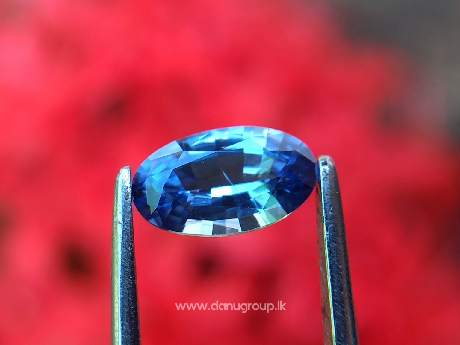 Ceylon Natural Cornflower Blue Sapphire Long Oval shape gem from Danu Group - danugroup.lk