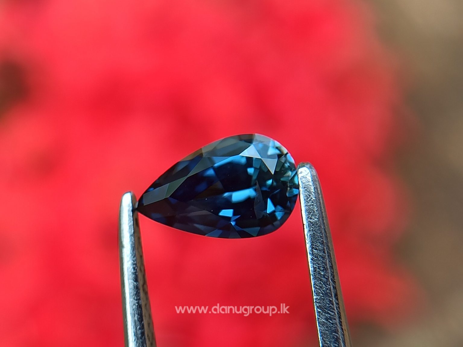 Bluish-green Sapphire best grade pear drop shape gem from Danu Group - danugroup.lk