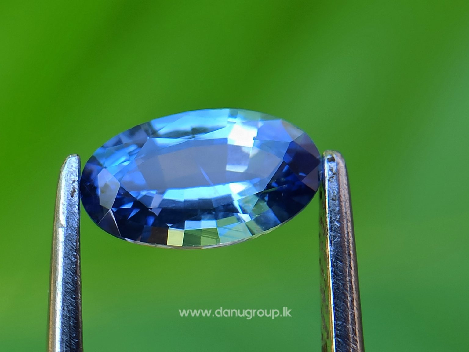 Ceylon Natural Cornflower Blue Sapphire Long Oval shape gem from Danu Group - danugroup.lk