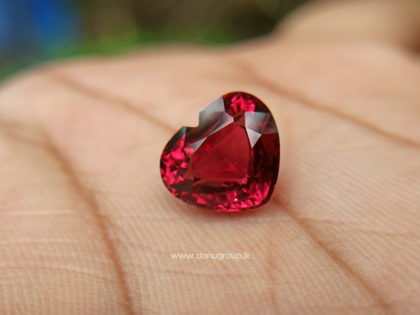Ceylon Natural Garnet Heart from Danu Group Gemstones Collection - danugroup.lk