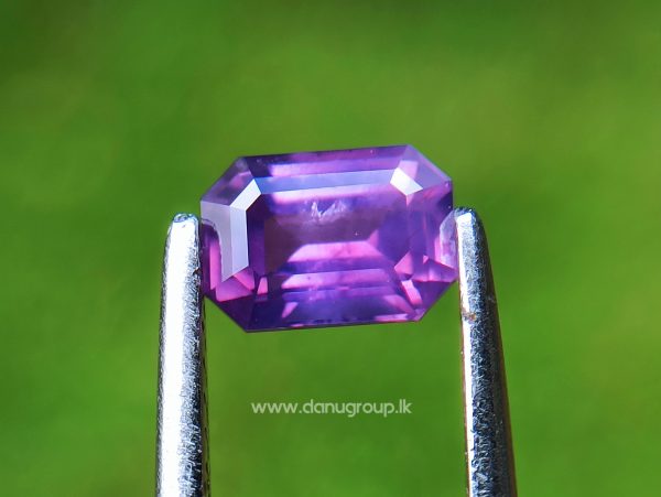 Ceylon Natural Purple Sapphire Emerald Cut Gem from Danu Group - danugroup.lk