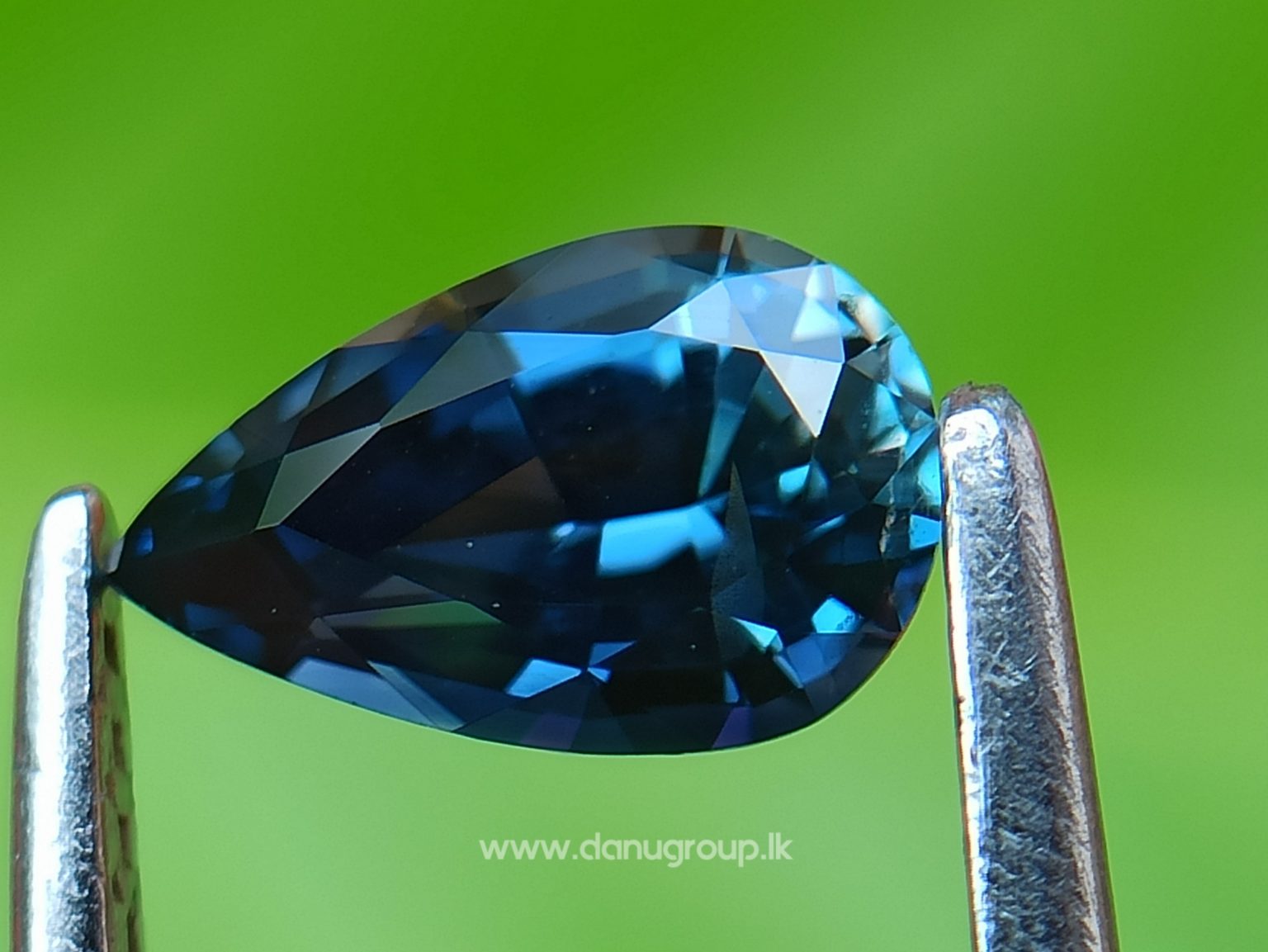 Bluish-green Sapphire best grade pear drop shape gem from Danu Group - danugroup.lk