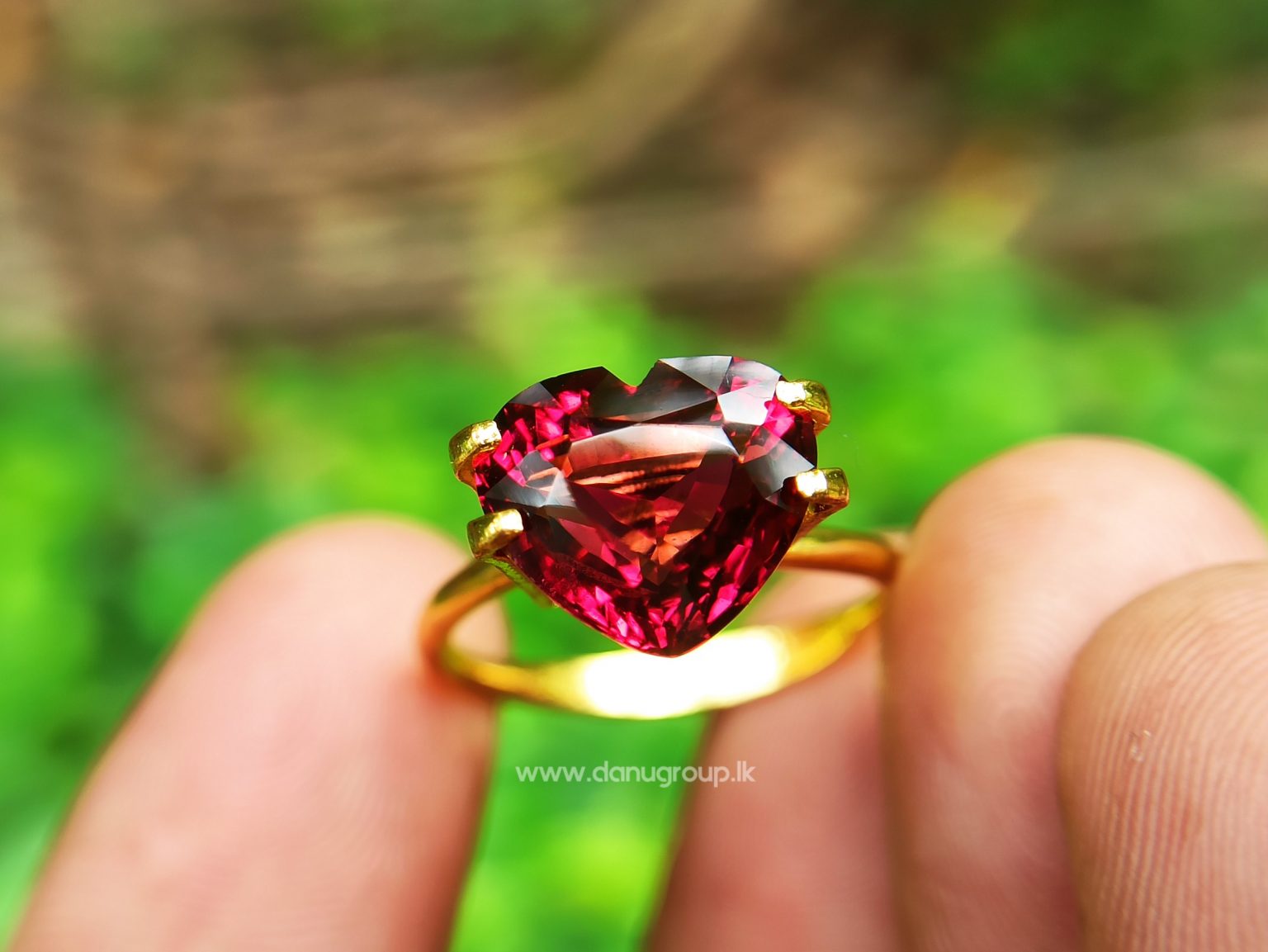 Ceylon Natural Garnet Heart from Danu Group Gemstones Collection - danugroup.lk