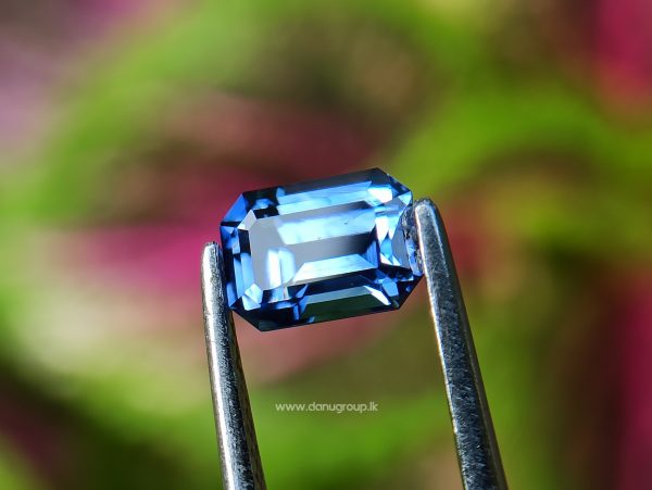 High Quality Ceylon Natural Cornflower BLUE sapphire emerald cut gem from danu group - danugroup.lk