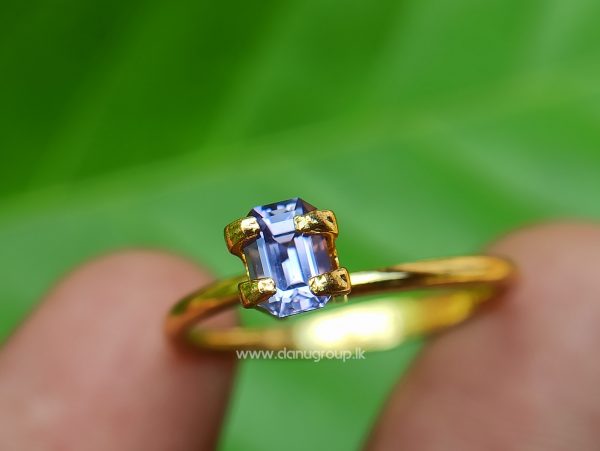 High Quality Ceylon Natural Violet Sapphire emerald cut gem from danu group Gemstones Collection - danugroup.lk