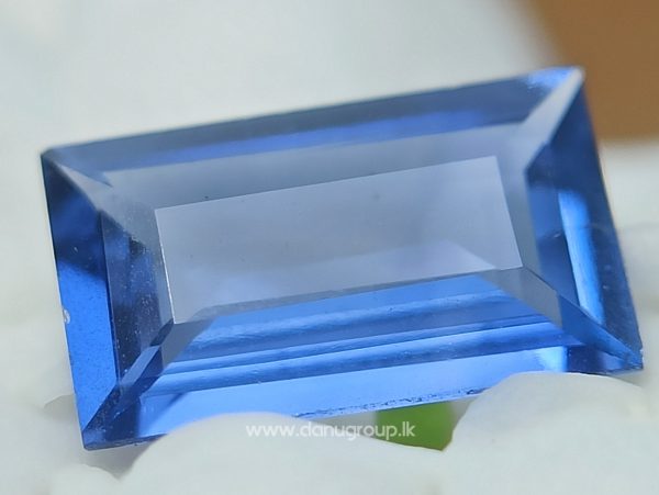 Ceylon Cornflower Blue Sapphire Baguette shape Danu Group Gemstones - danugroup.lk