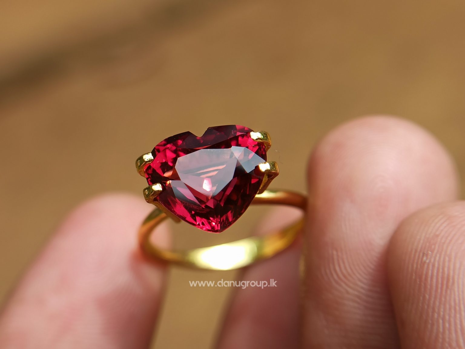 Ceylon Natural Garnet Heart from Danu Group Gemstones Collection - danugroup.lk
