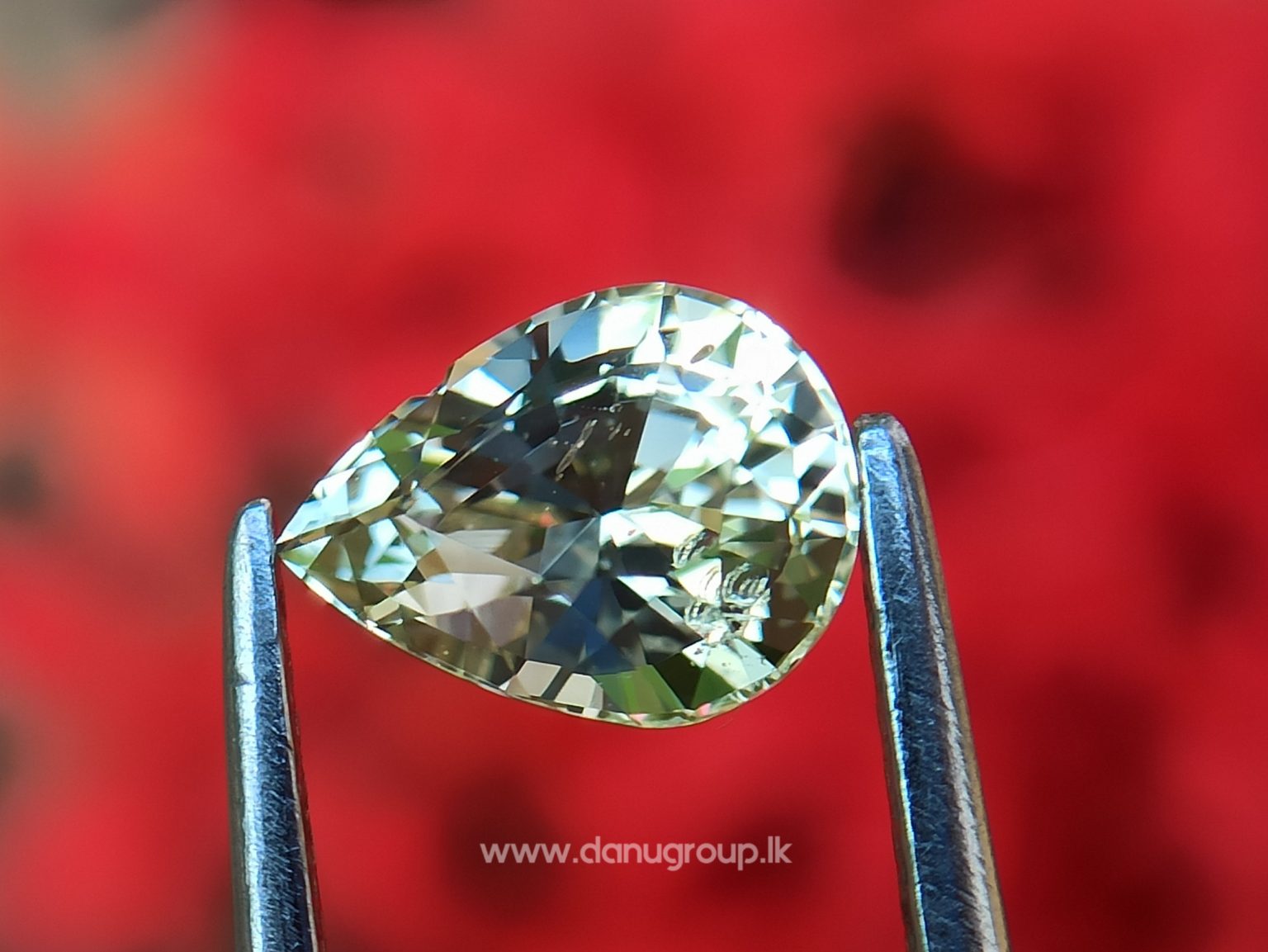 Ceylon Natural Yellow Sapphire pear shape Unheated Pukraj from Danu Group - danugroup.lk