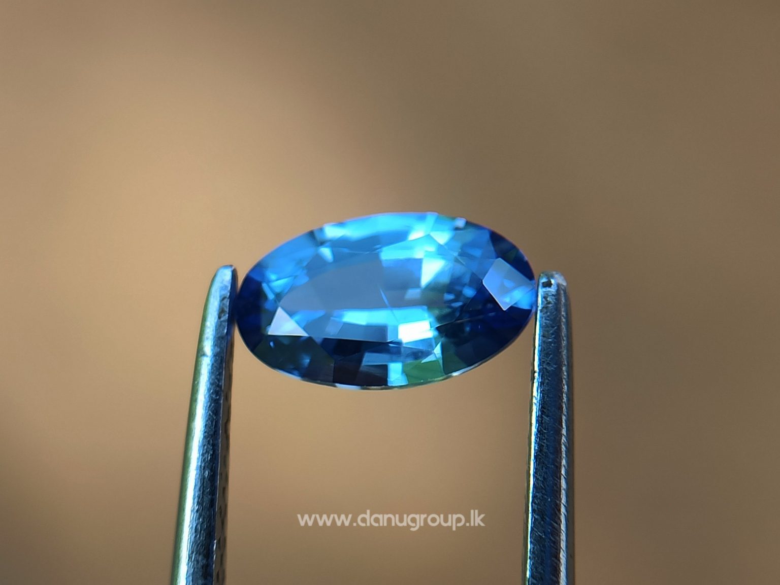 Ceylon Natural Cornflower Blue Sapphire Long Oval shape gem from Danu Group - danugroup.lk