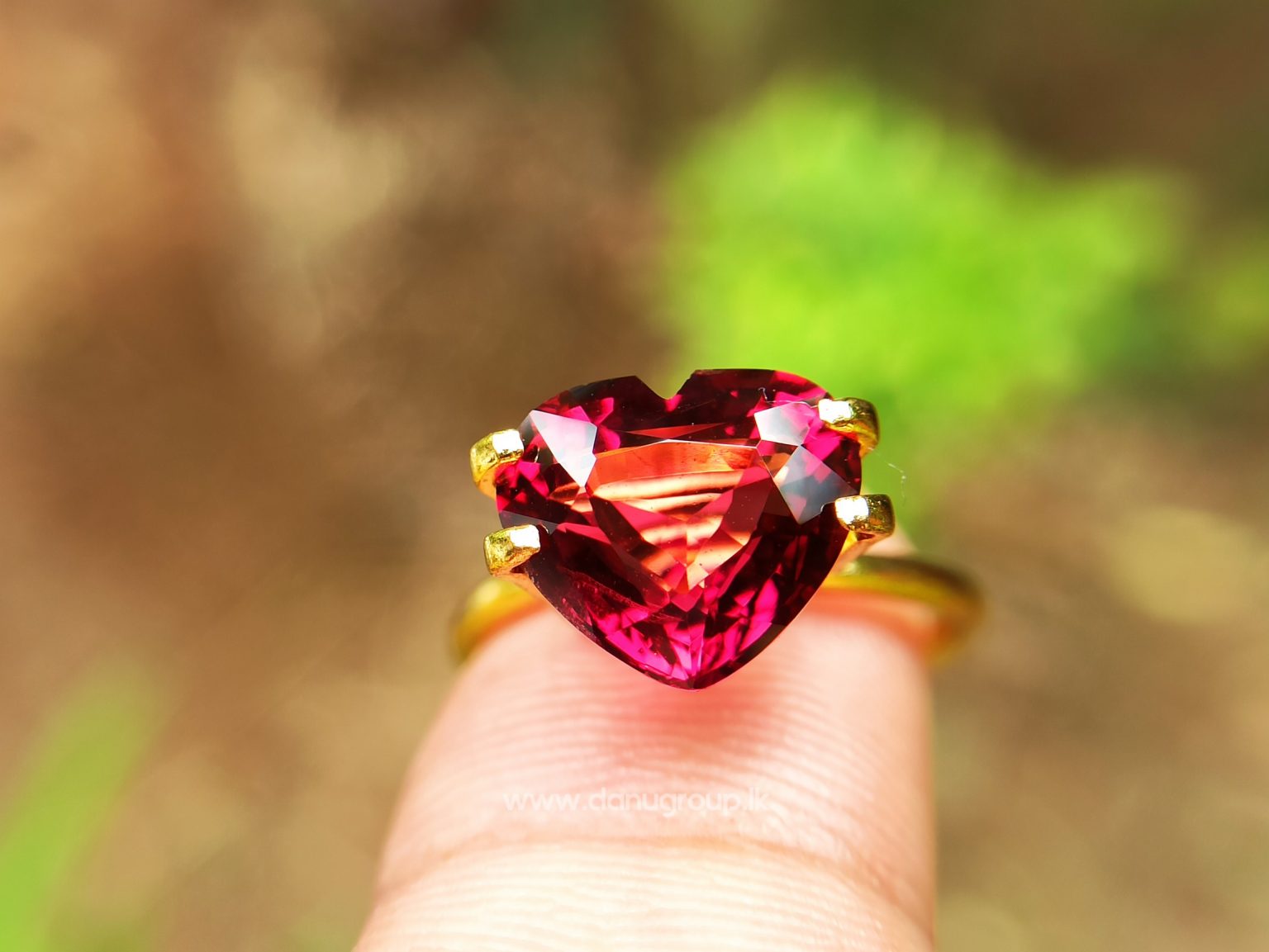 Ceylon Natural Garnet Heart from Danu Group Gemstones Collection - danugroup.lk