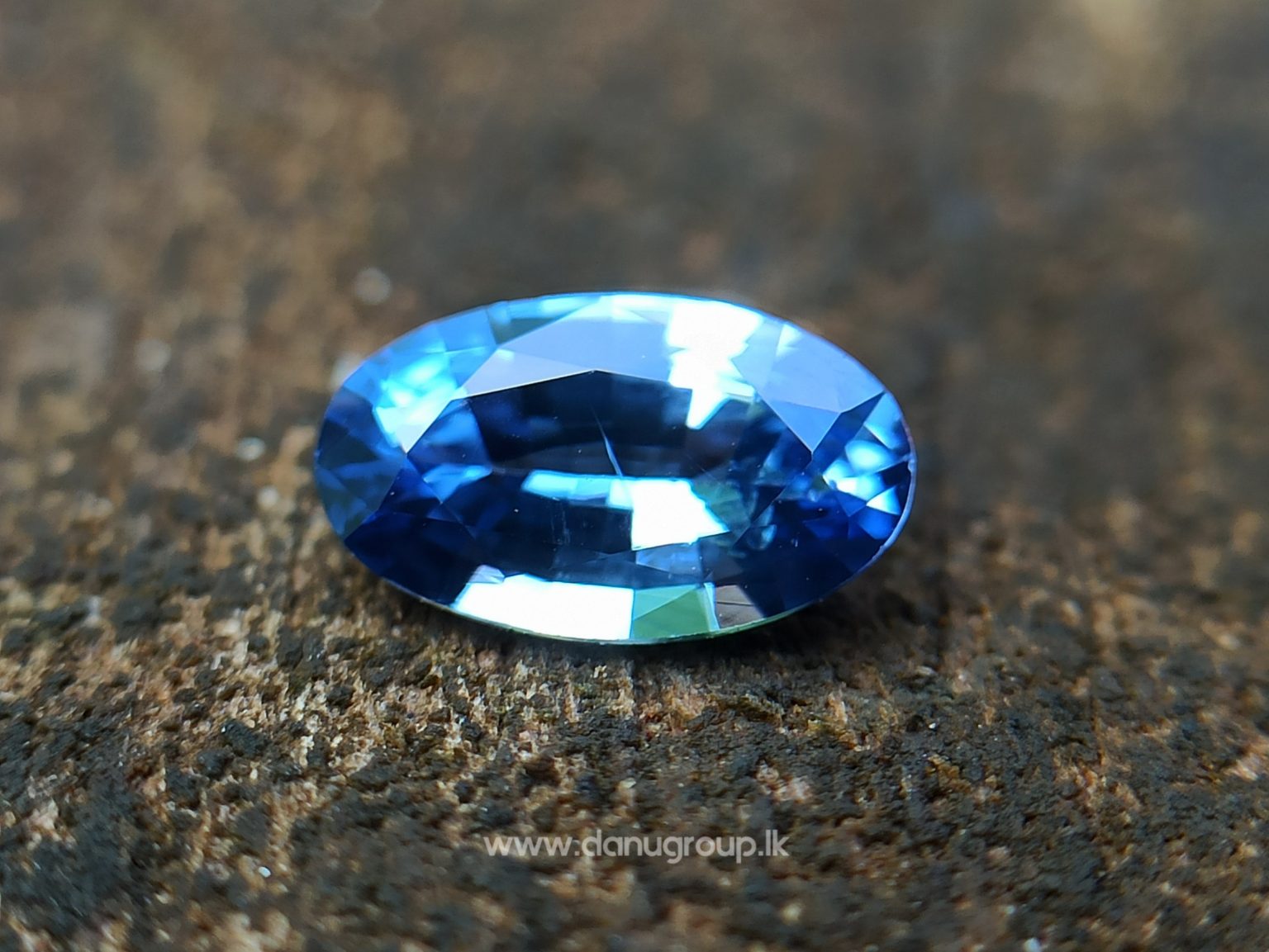 Ceylon Natural Cornflower Blue Sapphire Long Oval shape gem from Danu Group - danugroup.lk