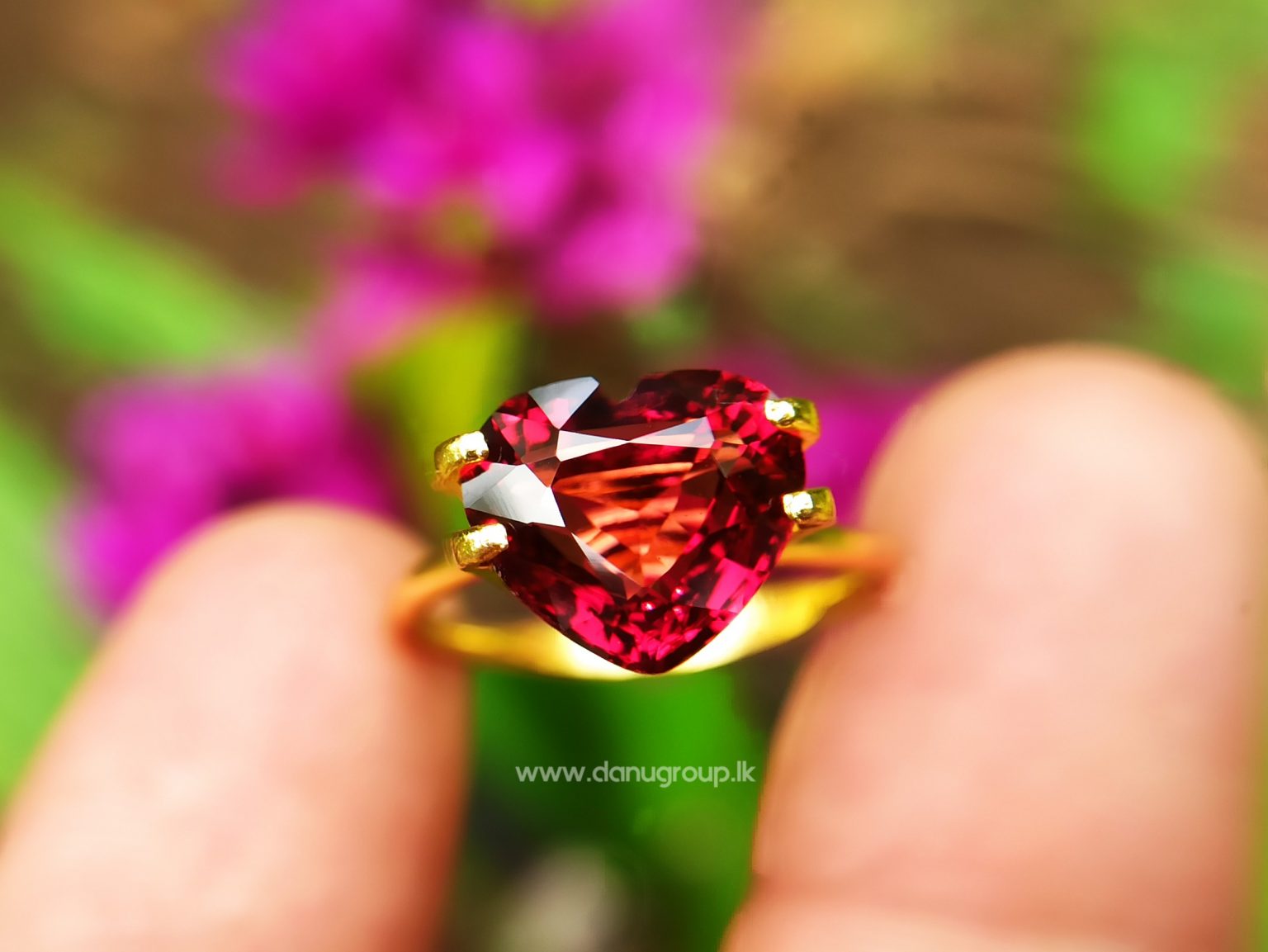 Ceylon Natural Garnet Heart from Danu Group Gemstones Collection - danugroup.lk