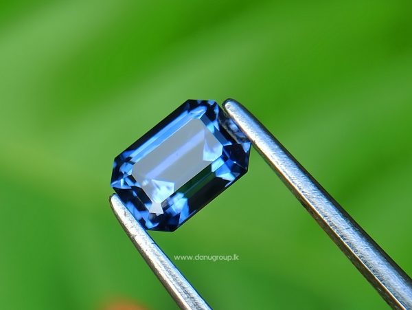 High Quality Ceylon Natural Cornflower BLUE sapphire emerald cut gem from danu group - danugroup.lk