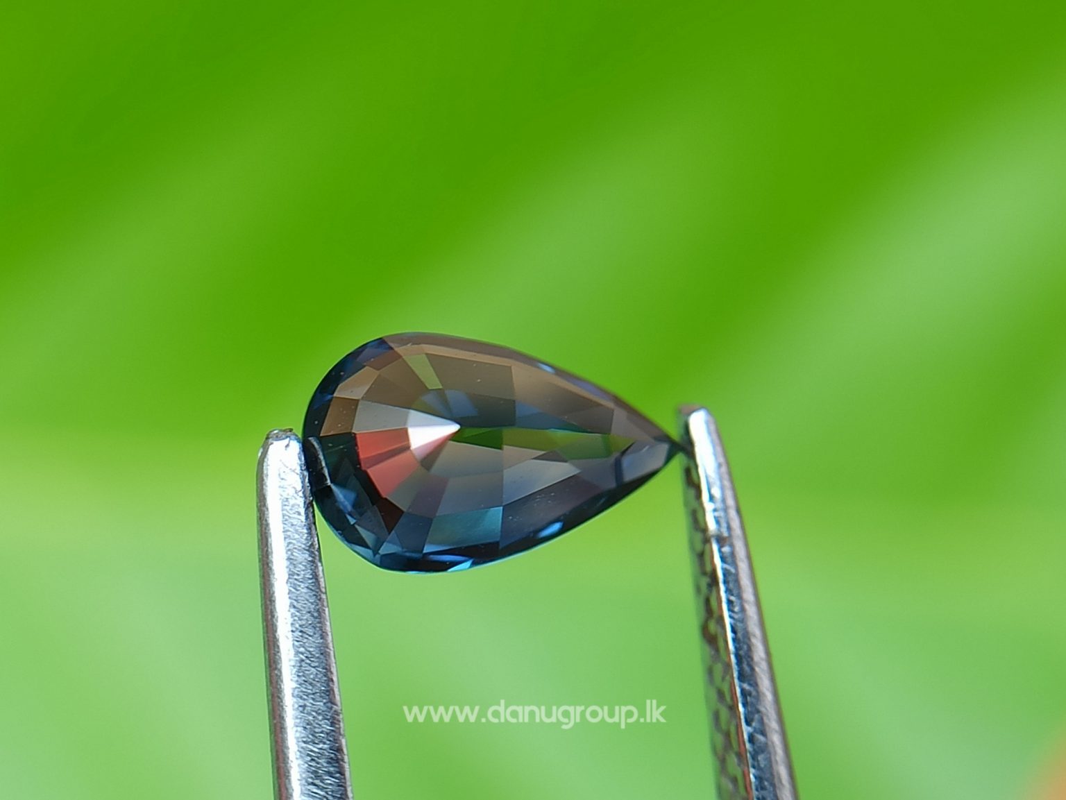 Bluish-green Sapphire best grade pear drop shape gem from Danu Group - danugroup.lk