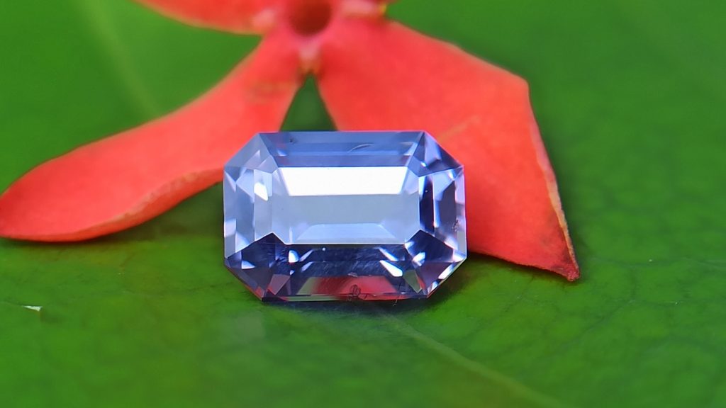 High Quality Ceylon Natural Violet Sapphire emerald cut gem from danu group Gemstones Collection - danugroup.lk