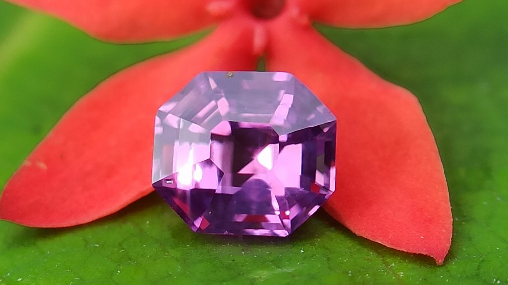 Intense Pink-Fuschia Colored SapphireCeylon Natural Pinkish Purple Sapphire Danu Group fine quality purple sapphire Octagon