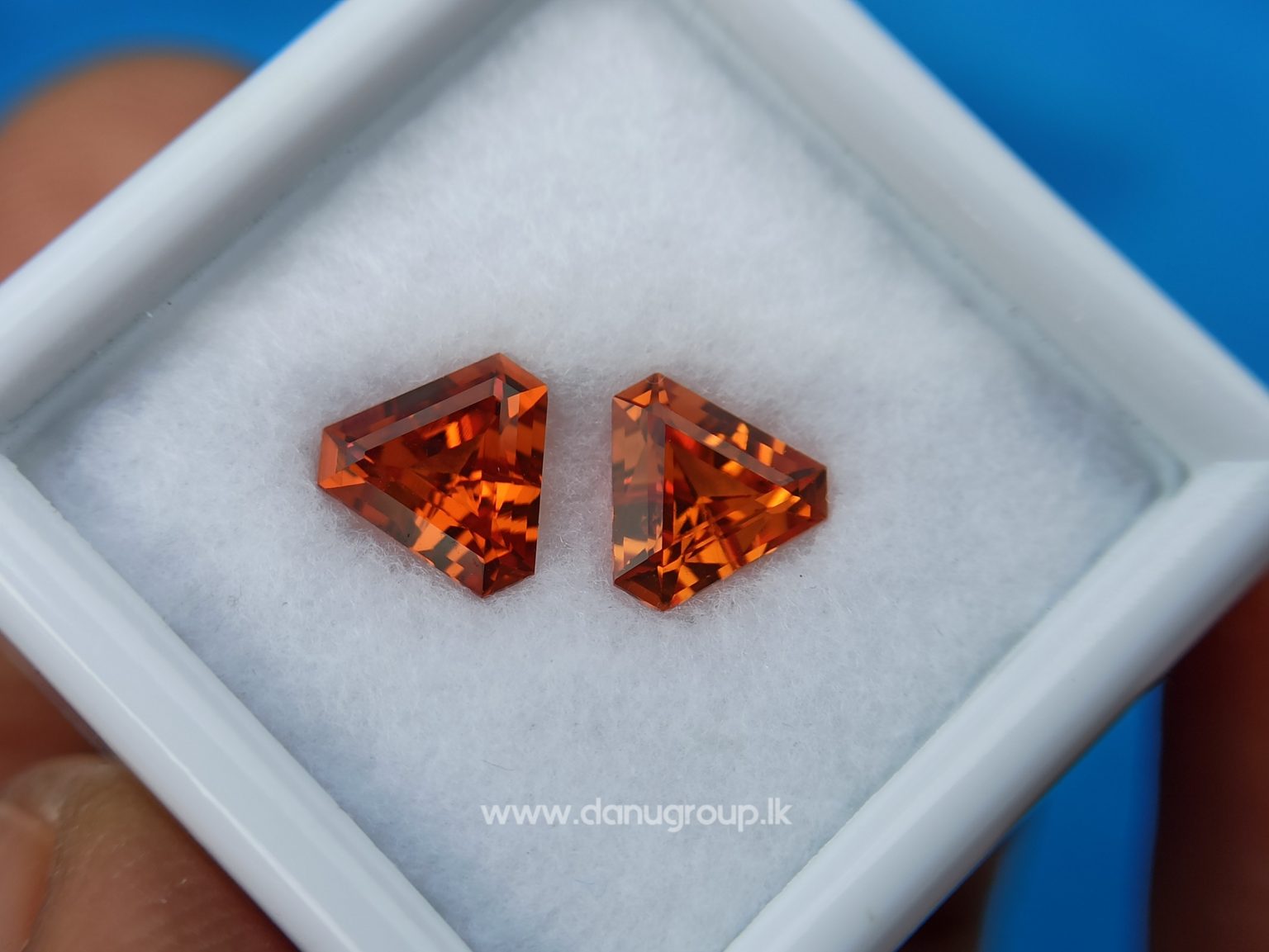 Natural Spessartite Garnet Pair - Fancy shape pair for nice earring design from Danu Group - danugroup.lk