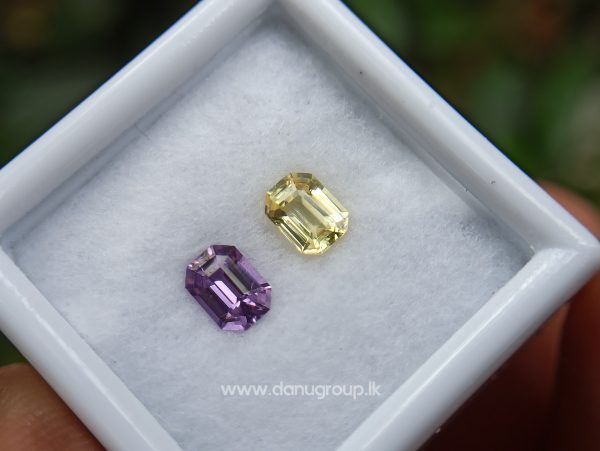 Ceylon Natural Fancy Sapphire couple Pirple and yellow sapphire Danu Group
