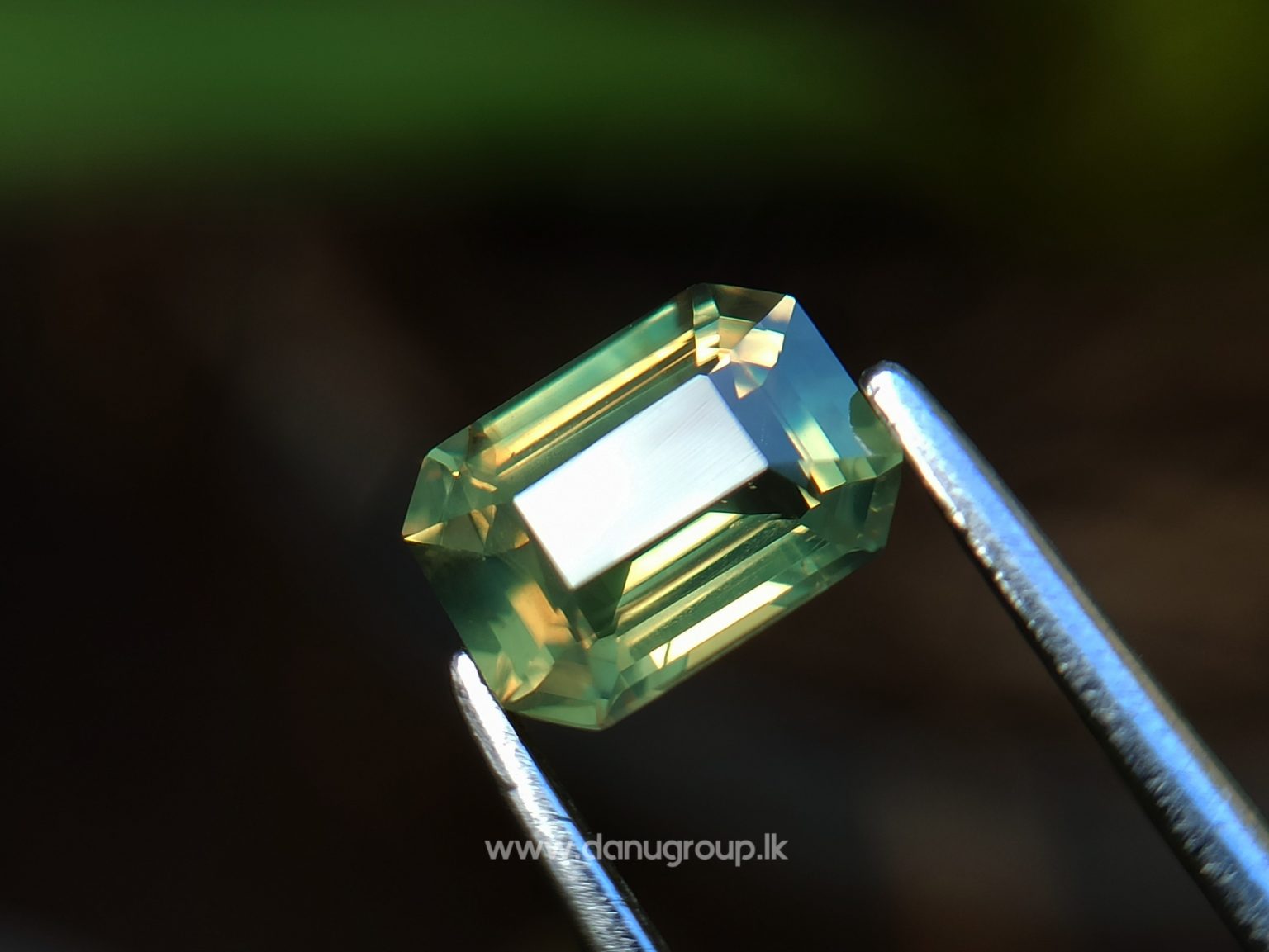 Ceylon Natural Chrysoberyl - Fine Quality Yellowish Green Chrysoberyl Emerald Cut gem from Danu Group