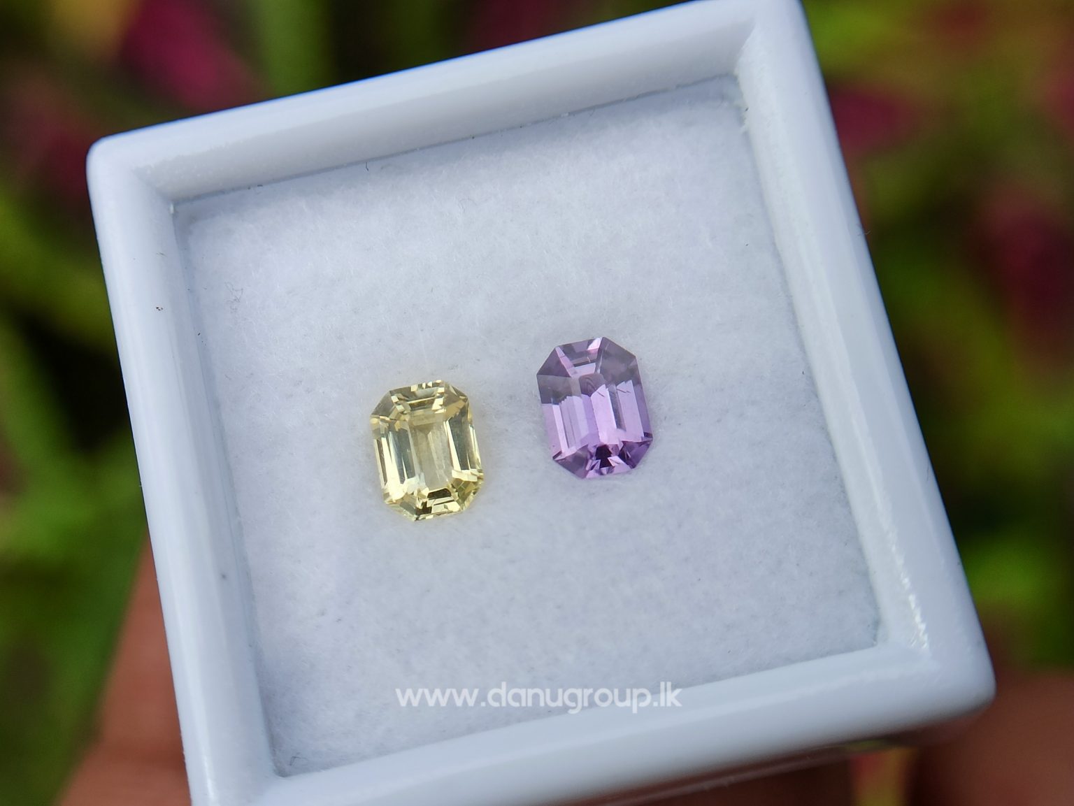 Ceylon Natural Fancy Sapphire couple Pirple and yellow sapphire Danu Group