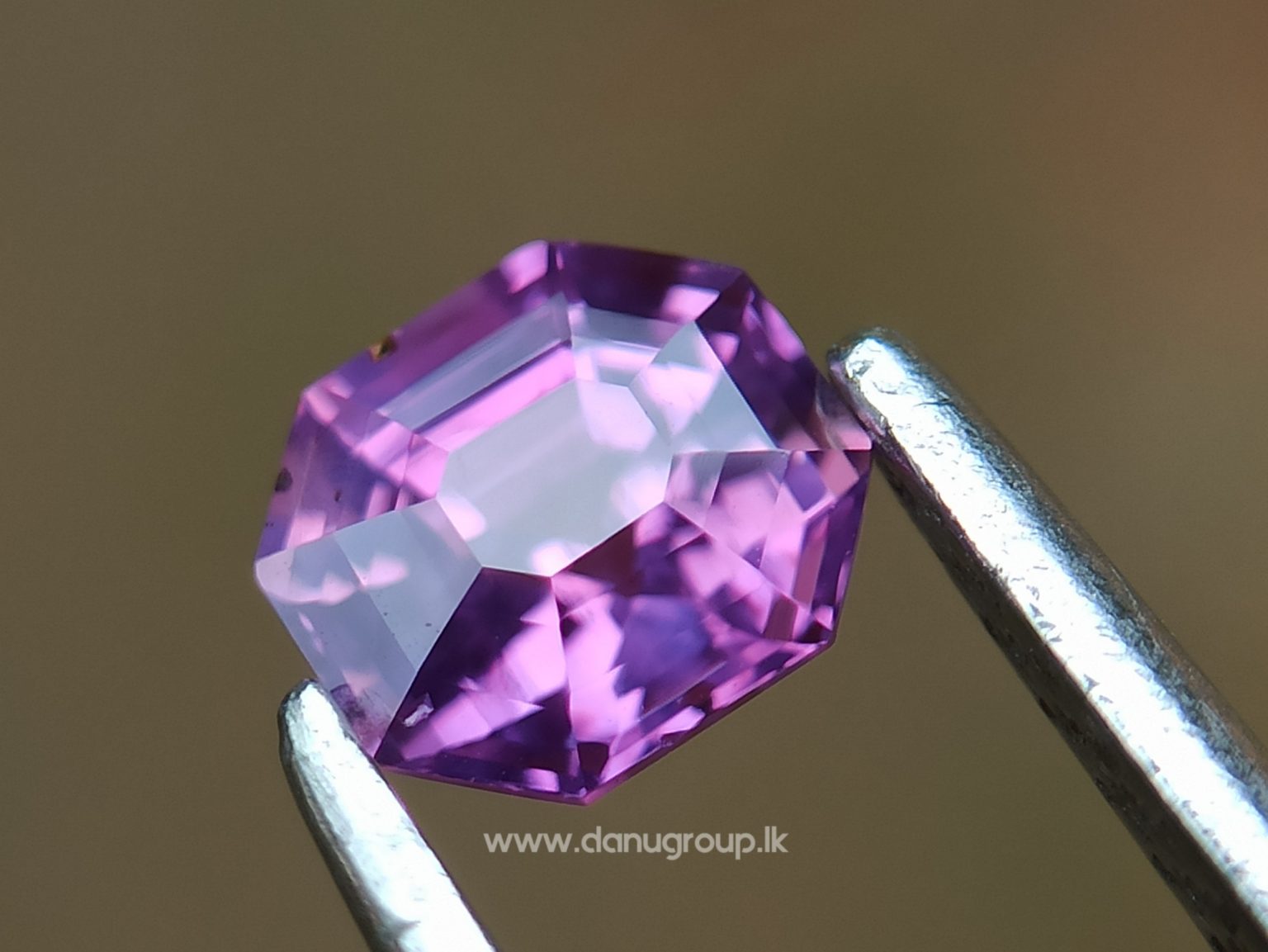 Intense Pink-Fuschia Colored SapphireCeylon Natural Pinkish Purple Sapphire Danu Group fine quality purple sapphire Octagon