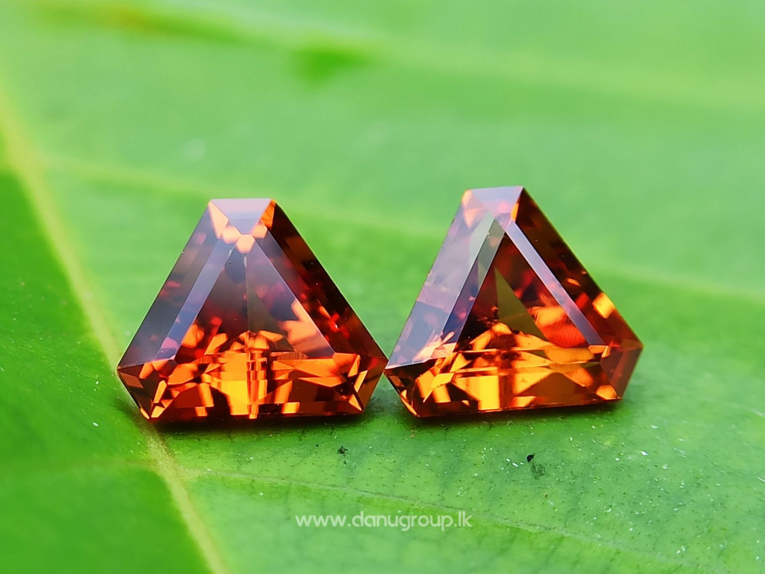 Natural Spessartite Garnet Pair - Fancy shape pair for nice earring design from Danu Group - danugroup.lk