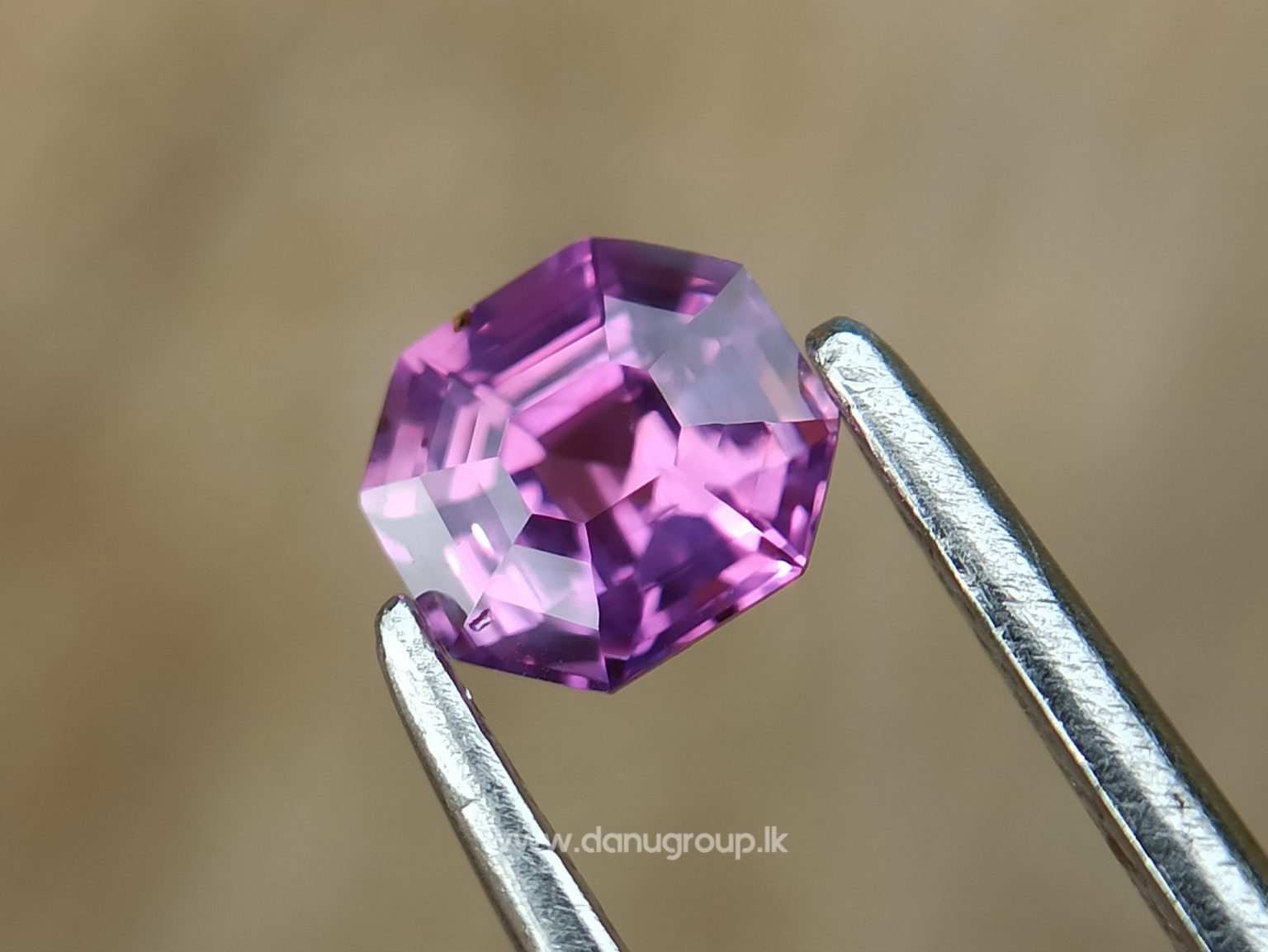 Intense Pink-Fuschia Colored SapphireCeylon Natural Pinkish Purple Sapphire Danu Group fine quality purple sapphire Octagon