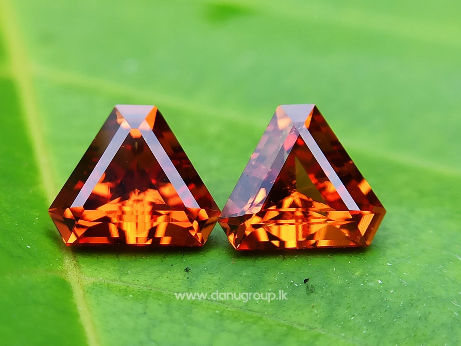Natural Spessartite Garnet Pair - Fancy shape pair for nice earring design from Danu Group - danugroup.lk
