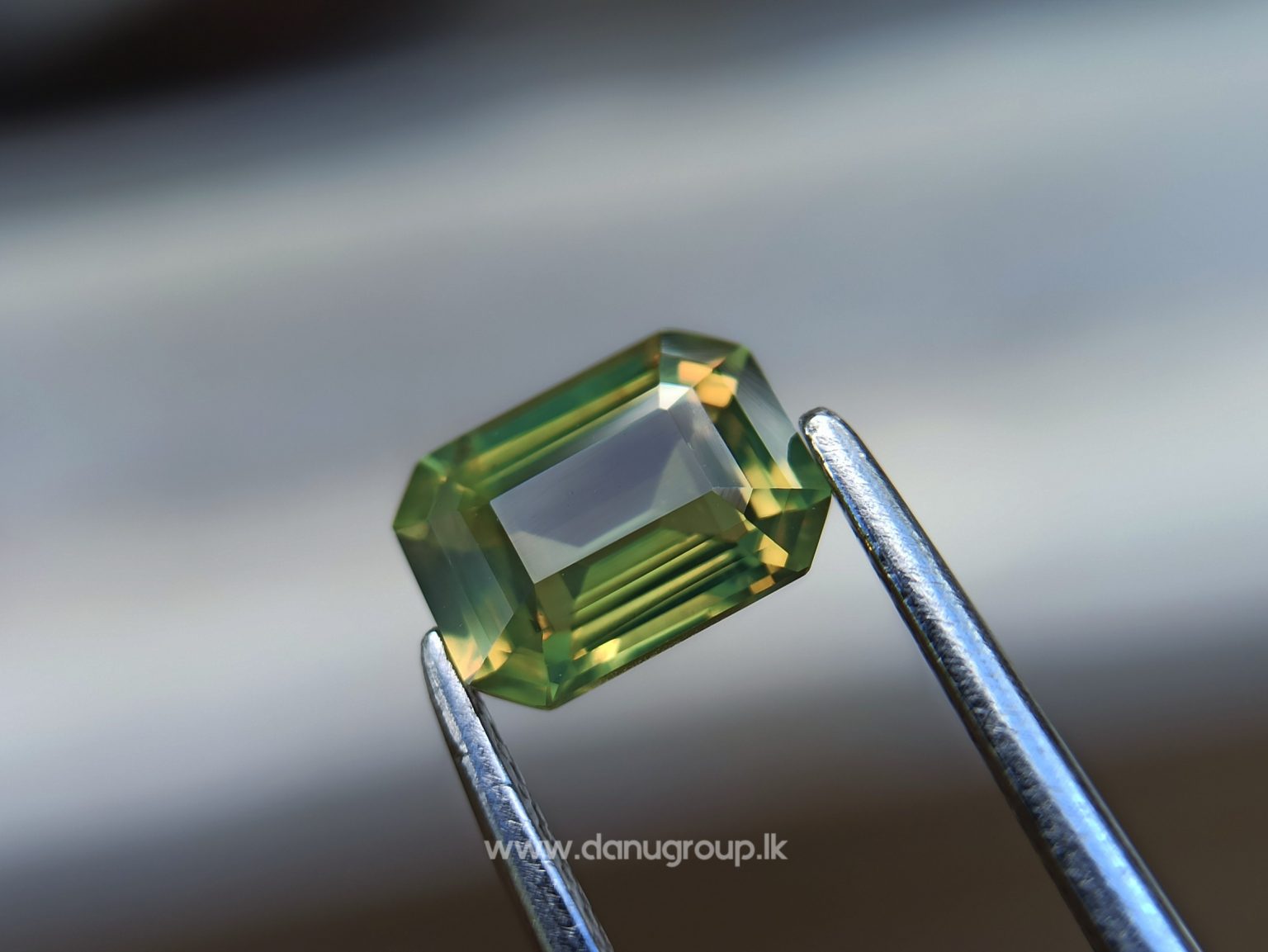 Ceylon Natural Chrysoberyl - Fine Quality Yellowish Green Chrysoberyl Emerald Cut gem from Danu Group