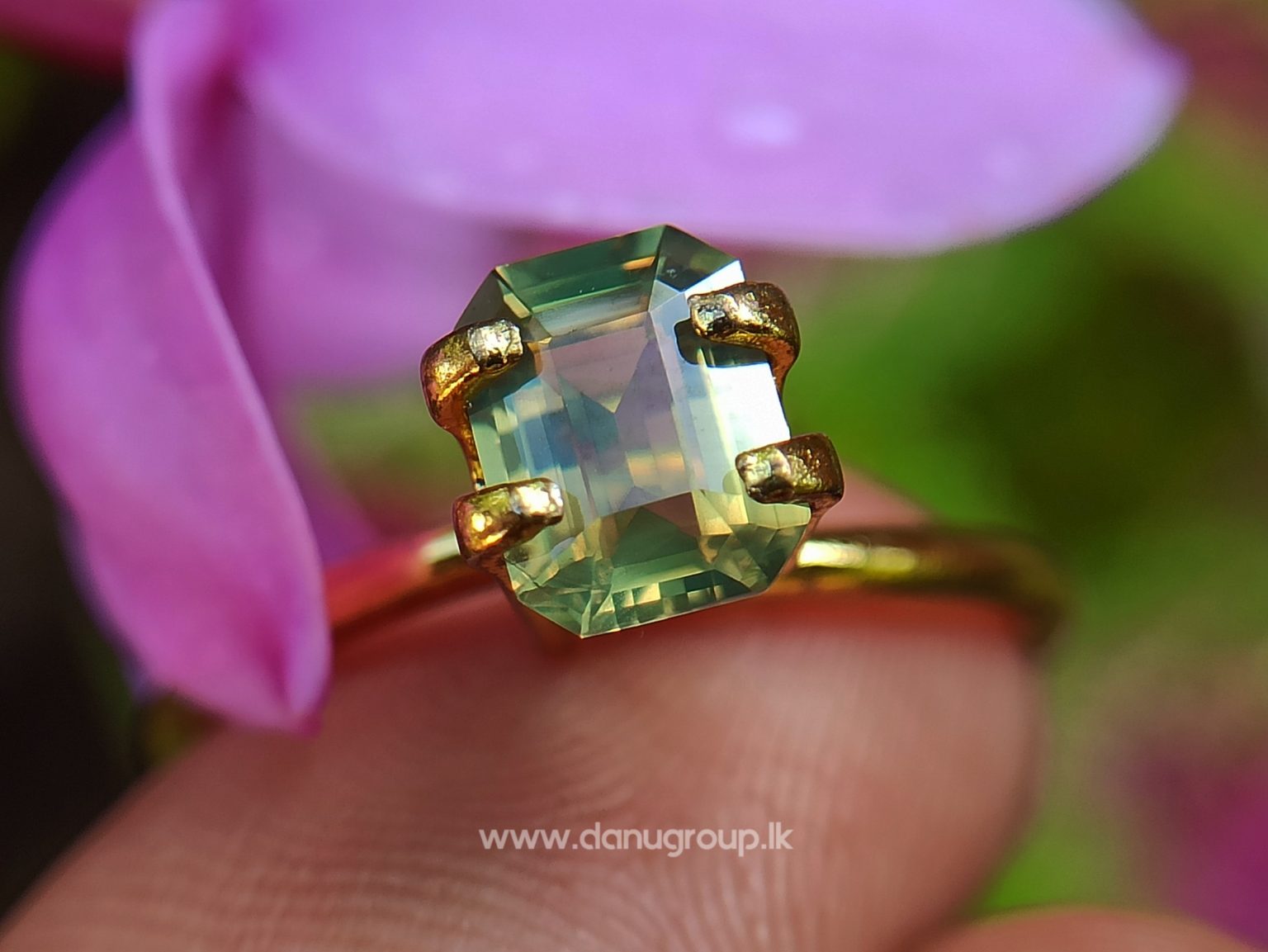 Ceylon Natural Chrysoberyl - Fine Quality Yellowish Green Chrysoberyl Emerald Cut gem from Danu Group