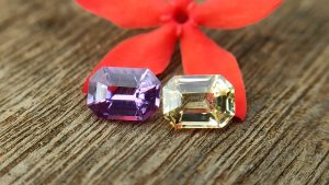 Ceylon Natural Fancy Sapphire couple Pirple and yellow sapphire Danu Group