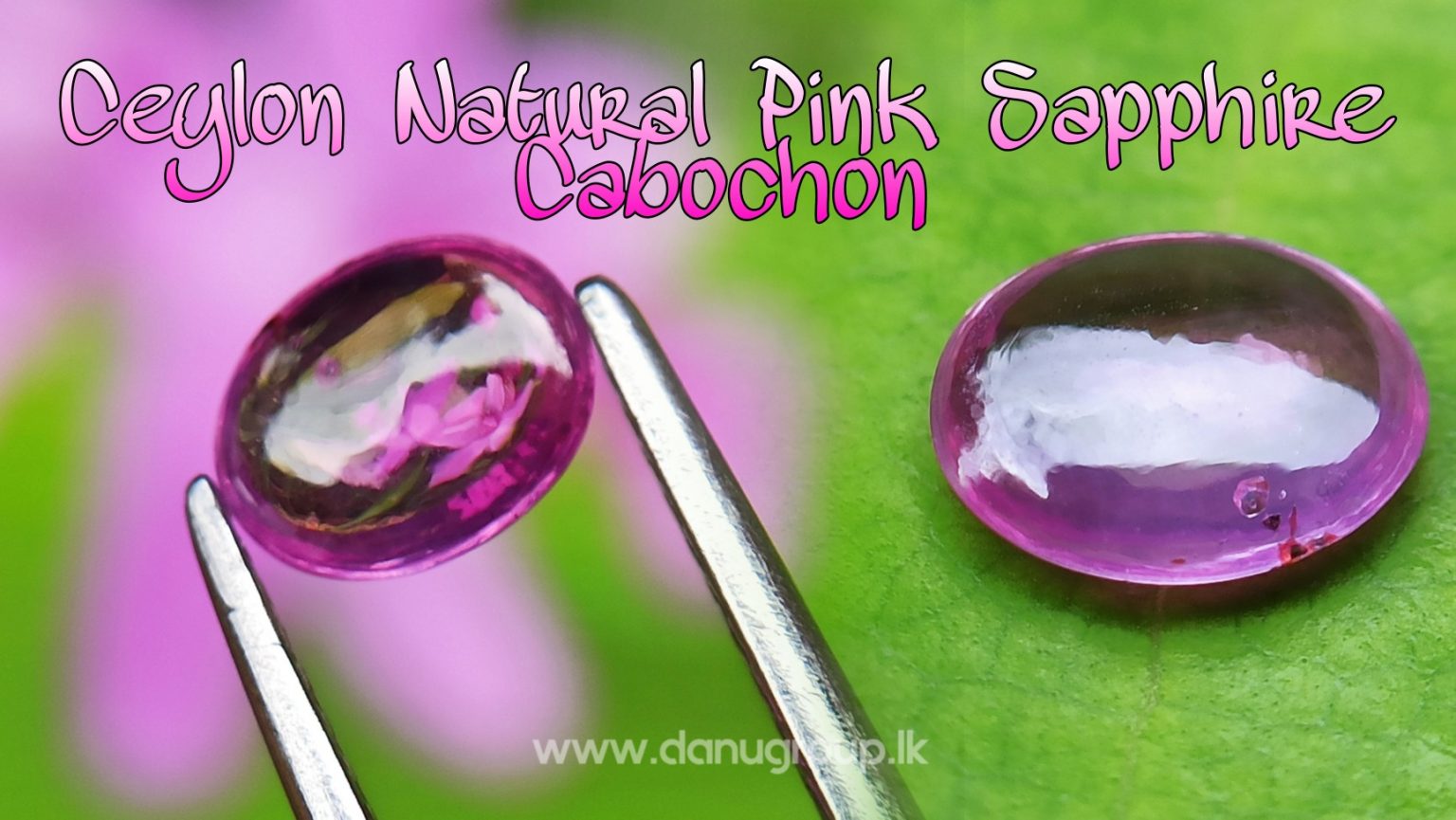 Ceylon Natural Pink Sapphire Oval Cabochon Stone from Danu Group