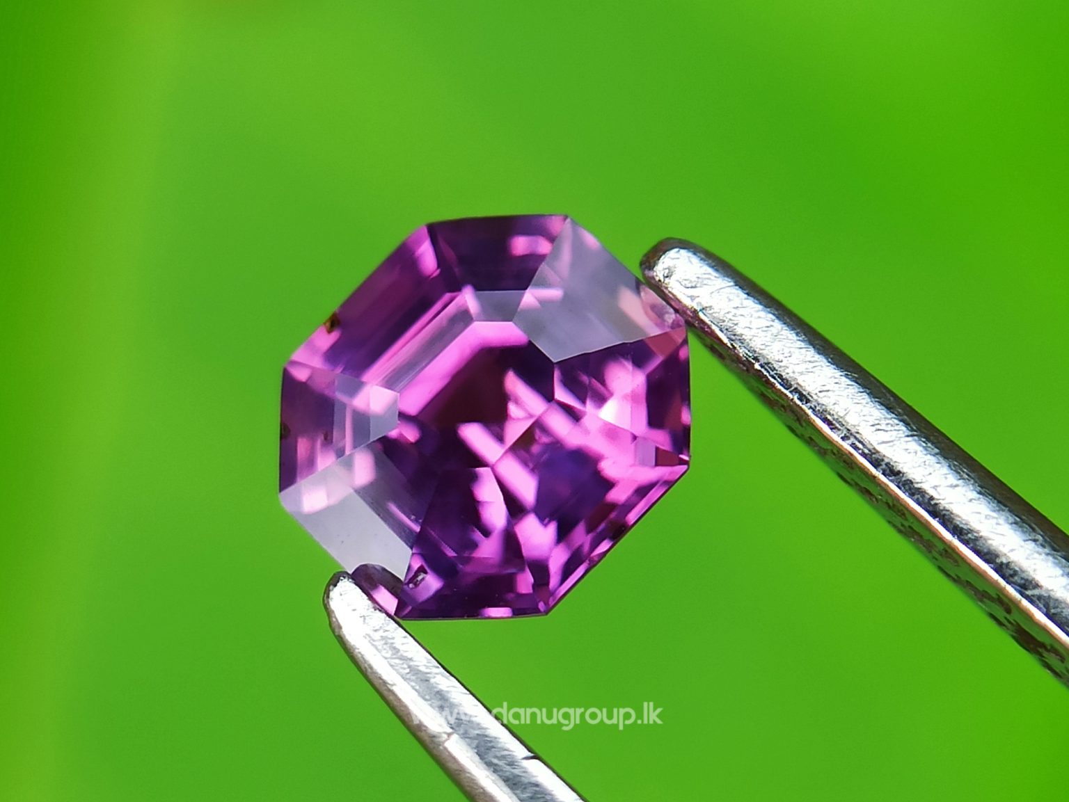 Intense Pink-Fuschia Colored SapphireCeylon Natural Pinkish Purple Sapphire Danu Group fine quality purple sapphire Octagon