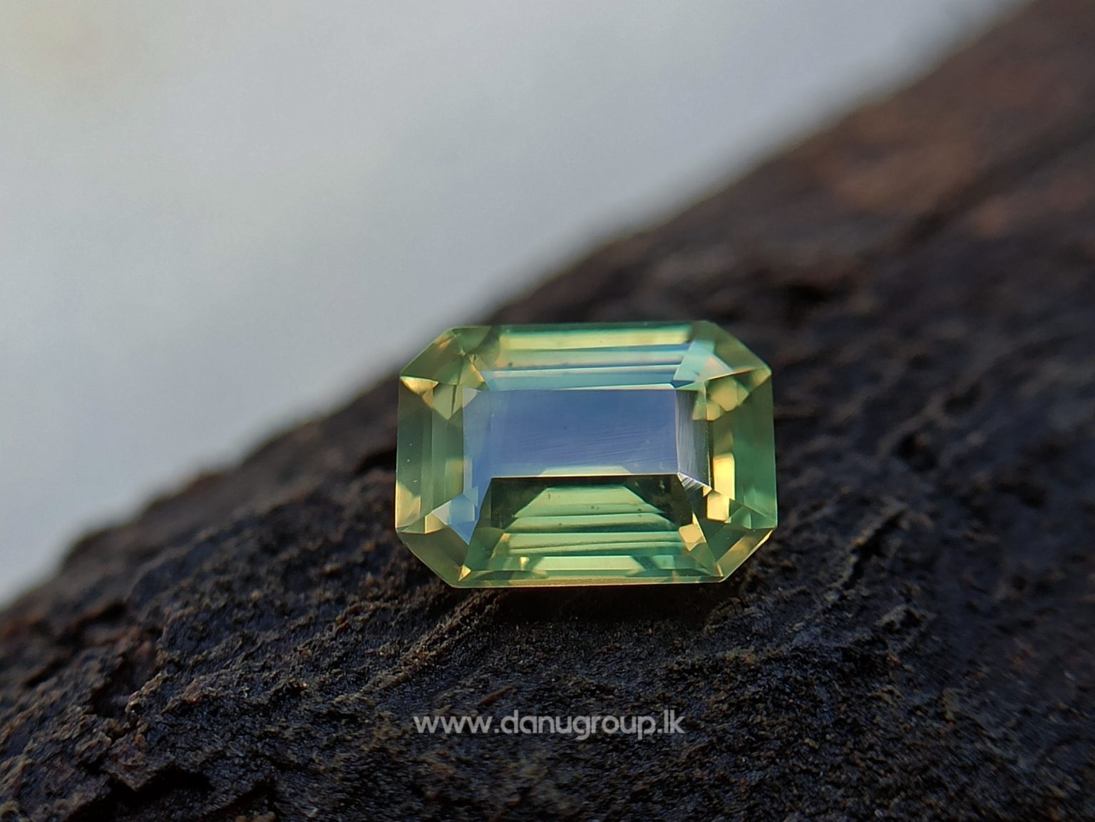 Ceylon Natural Chrysoberyl - Fine Quality Yellowish Green Chrysoberyl Emerald Cut gem from Danu Group