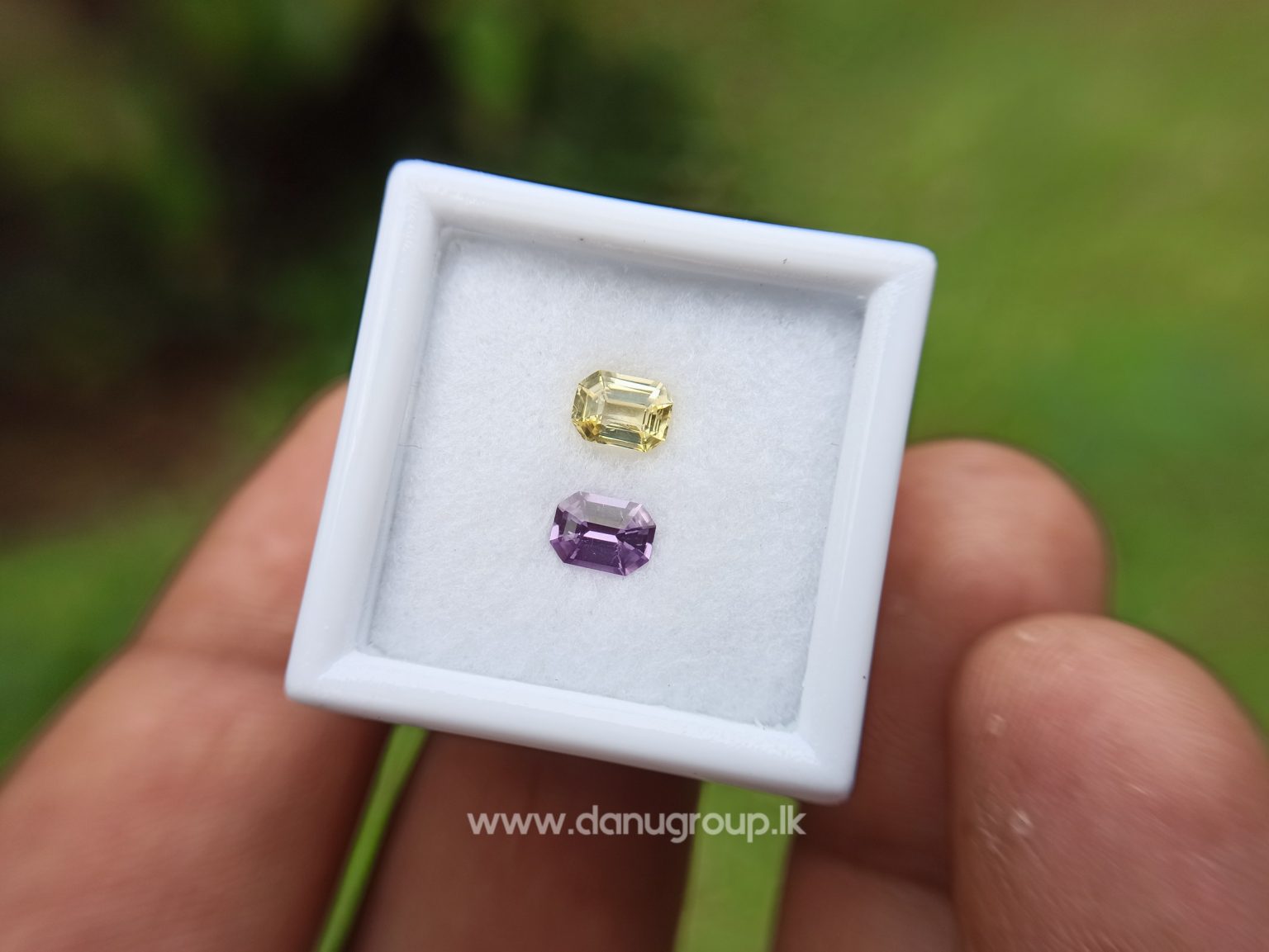 Ceylon Natural Fancy Sapphire couple Pirple and yellow sapphire Danu Group