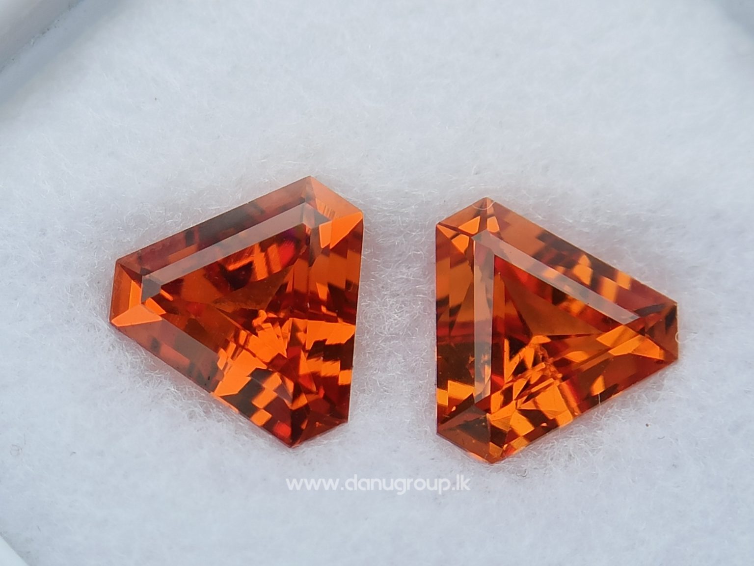 Natural Spessartite Garnet Pair - Fancy shape pair for nice earring design from Danu Group - danugroup.lk