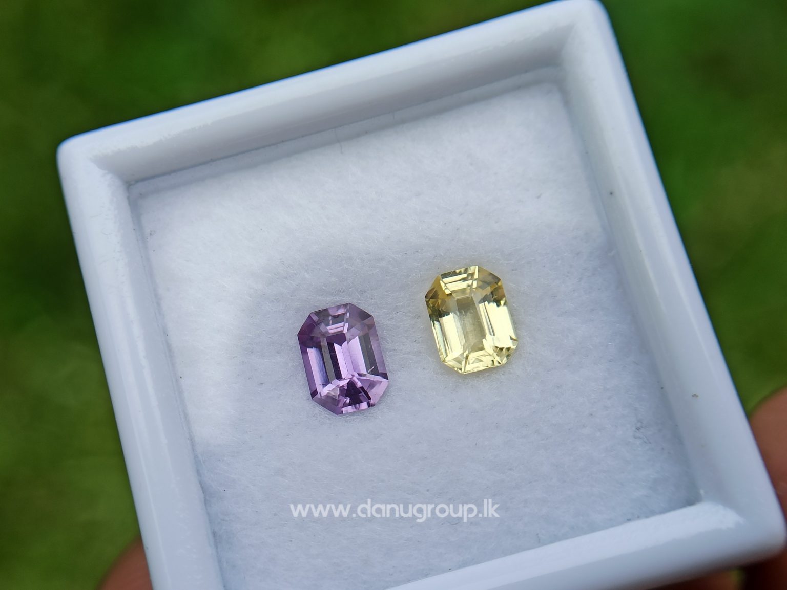 Ceylon Natural Fancy Sapphire couple Pirple and yellow sapphire Danu Group