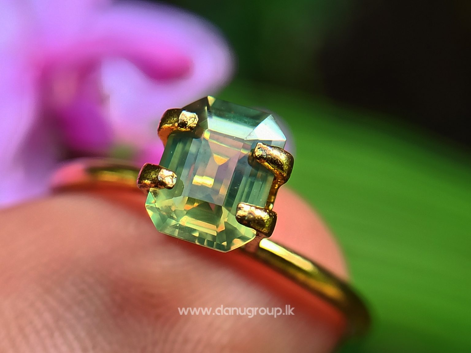 Ceylon Natural Chrysoberyl - Fine Quality Yellowish Green Chrysoberyl Emerald Cut gem from Danu Group