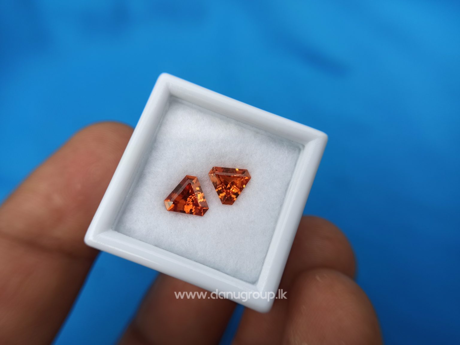 Natural Spessartite Garnet Pair - Fancy shape pair for nice earring design from Danu Group - danugroup.lk