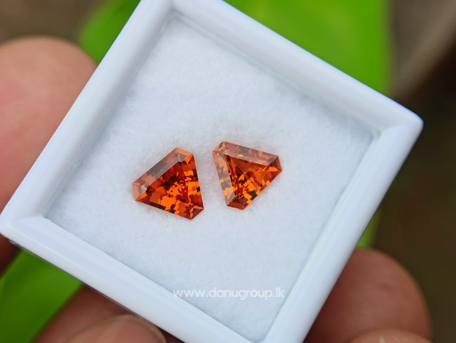 Natural Spessartite Garnet Pair - Fancy shape pair for nice earring design from Danu Group - danugroup.lk