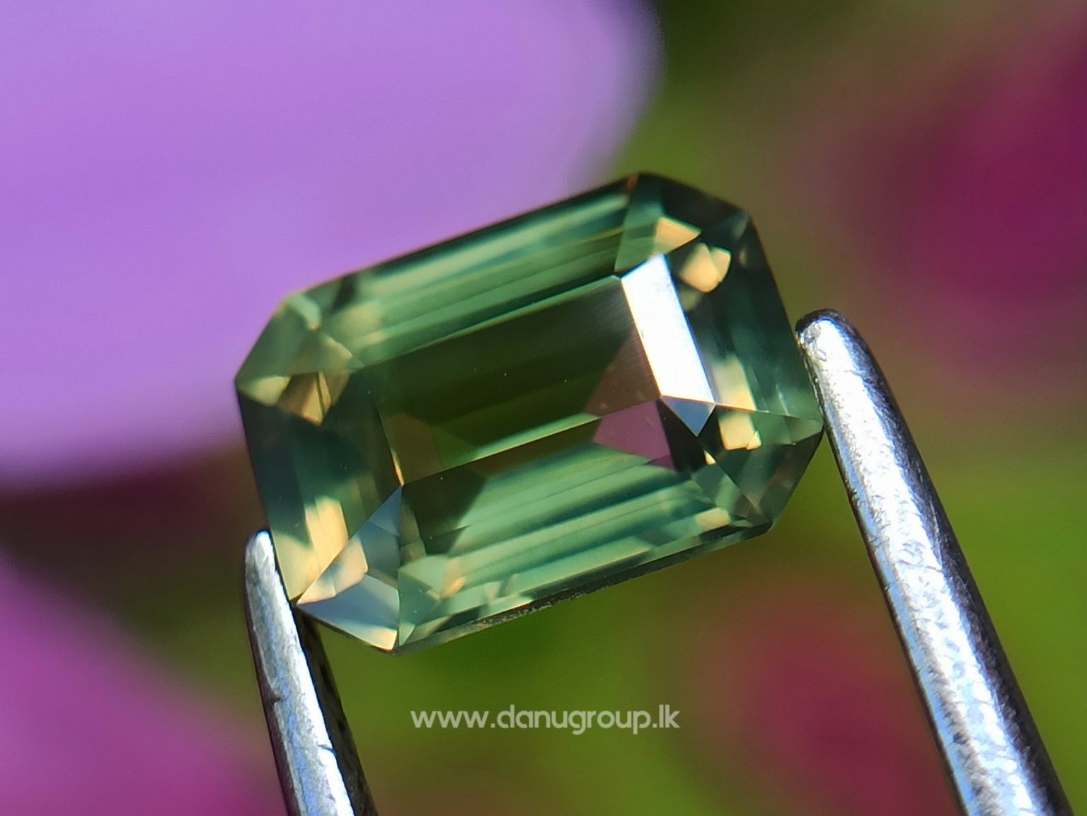 Ceylon Natural Chrysoberyl - Fine Quality Yellowish Green Chrysoberyl Emerald Cut gem from Danu Group