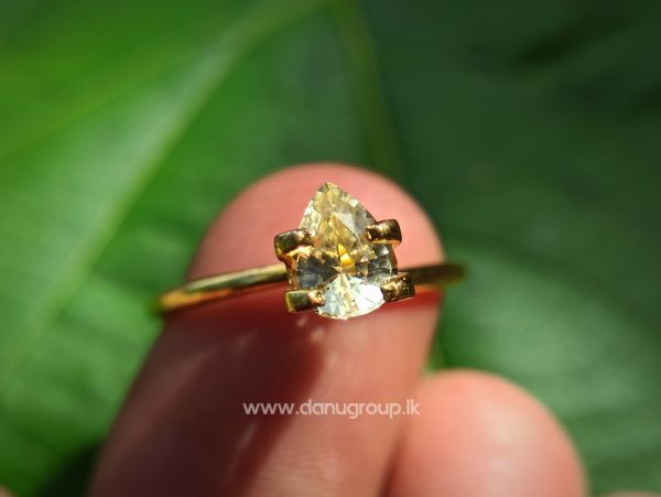 Ceylon Natural Yellow Sapphire drop shape Gemstone with Amazing Lustre danugroup.lk