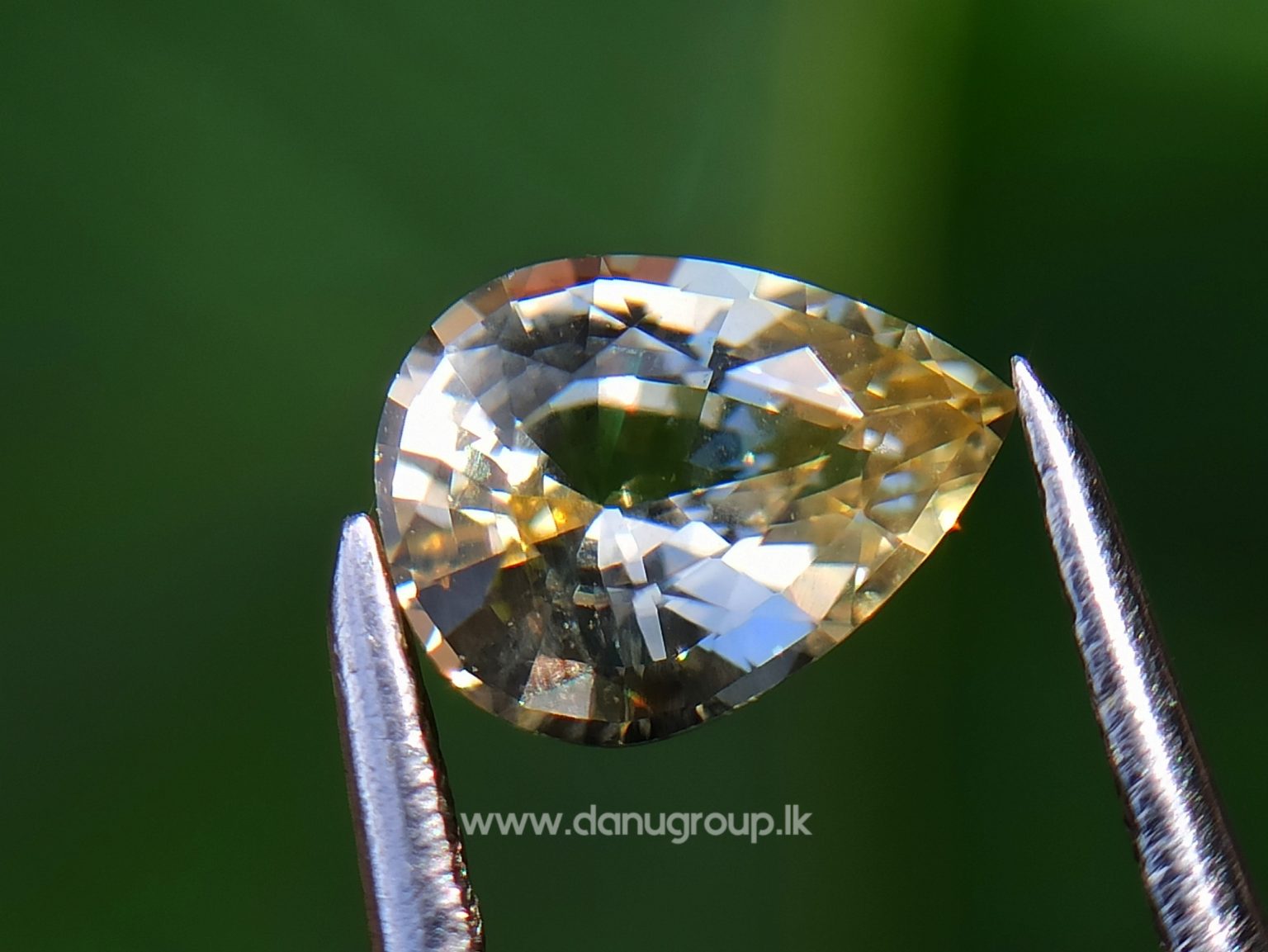 Ceylon Natural Yellow Sapphire drop shape Gemstone with Amazing Lustre danugroup.lk