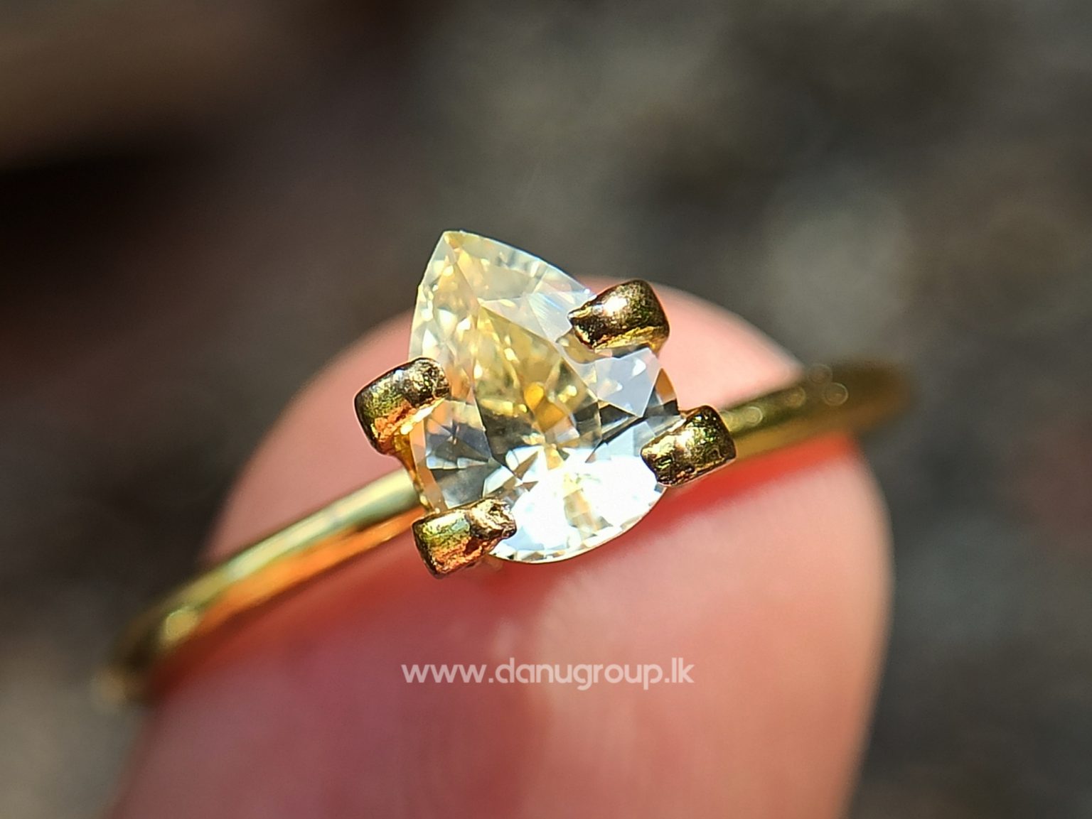Ceylon Natural Yellow Sapphire drop shape Gemstone with Amazing Lustre danugroup.lk