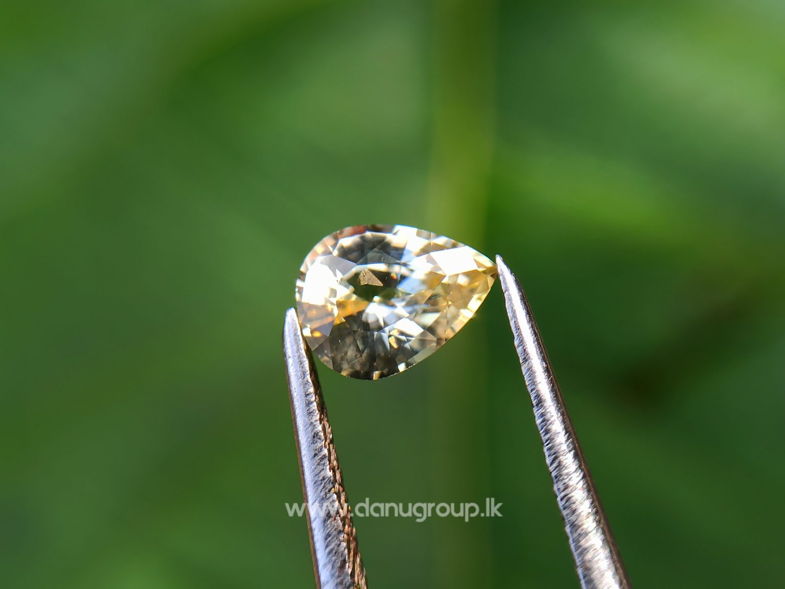 Ceylon Natural Yellow Sapphire drop shape Gemstone with Amazing Lustre danugroup.lk