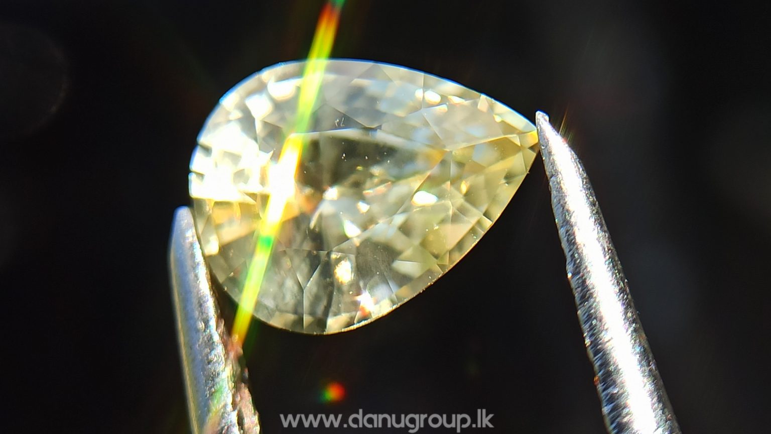 Ceylon Natural Yellow Sapphire drop shape Gemstone with Amazing Lustre danugroup.lk