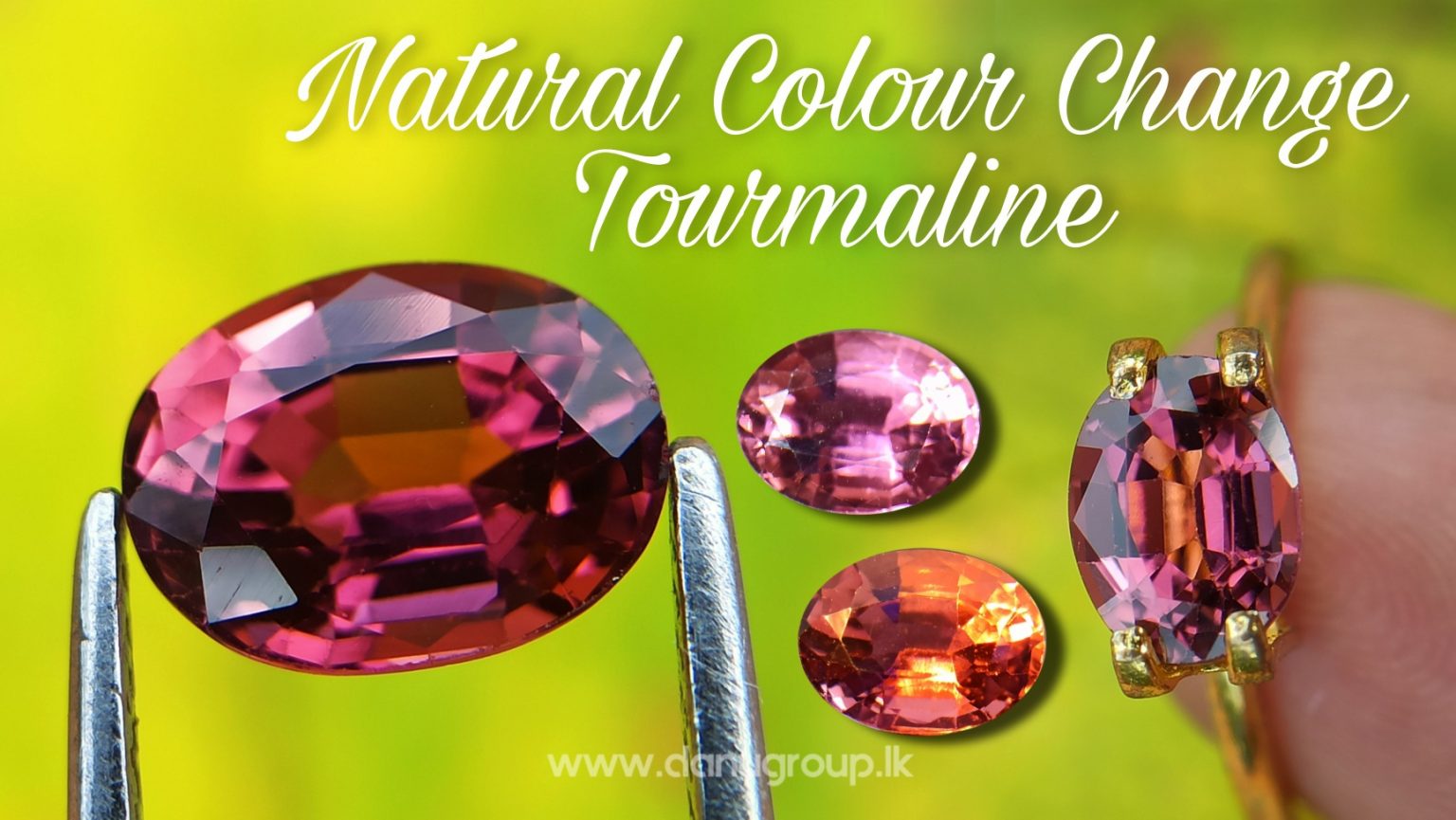 Natural Colour Change Tourmaline Changing Colour pink to orange danugroup.lk