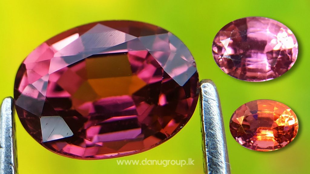 Natural Colour Change Tourmaline Changing Colour pink to orange danugroup.lk