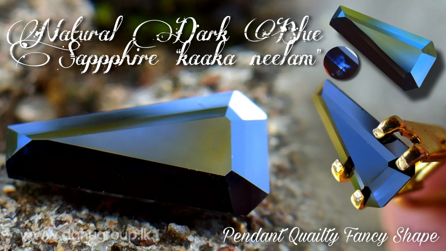 Ceylon Natural Dark Blue Sappphire Kaaka Neelam stone of planet saturn astrological gem danugroup.lk