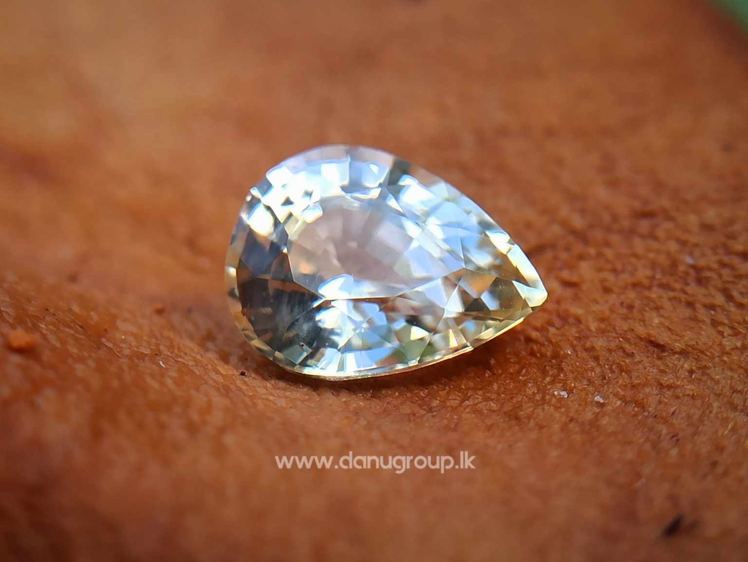 Ceylon Natural Yellow Sapphire drop shape Gemstone with Amazing Lustre danugroup.lk